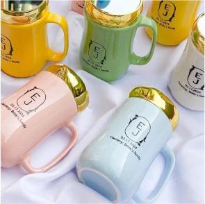 Best high top quality customized branded custom promotional retractable ceramic coffee mug with mirror glass cover wedding event souvenir gift item design and printing in Lagos,
                                                        Abuja, Nigeria, Africa.