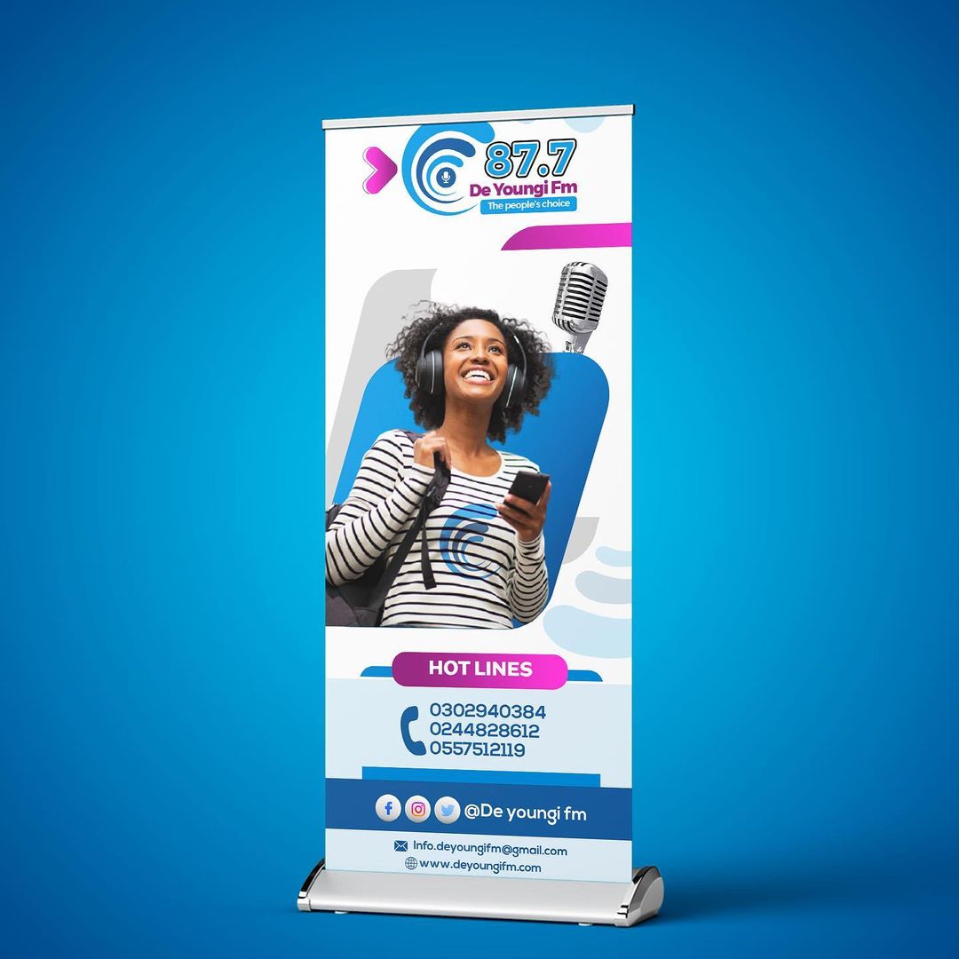 Customized high top quality custom branded retractable advertisement roll up banner design and printing in Lagos, Abuja, Nigeria, Africa