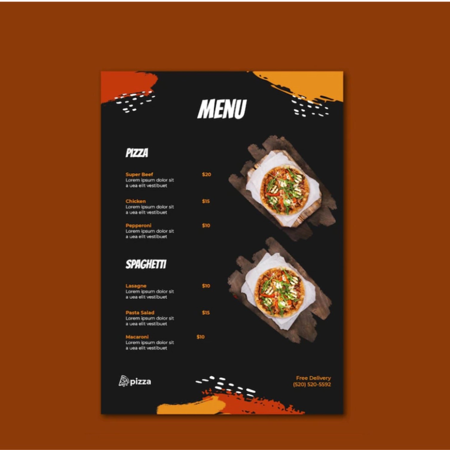 Customized high best quality top branded custom restaurant menu card flyer handbill card design and printing in Lagos, Abuja, Nigeria, Africa.