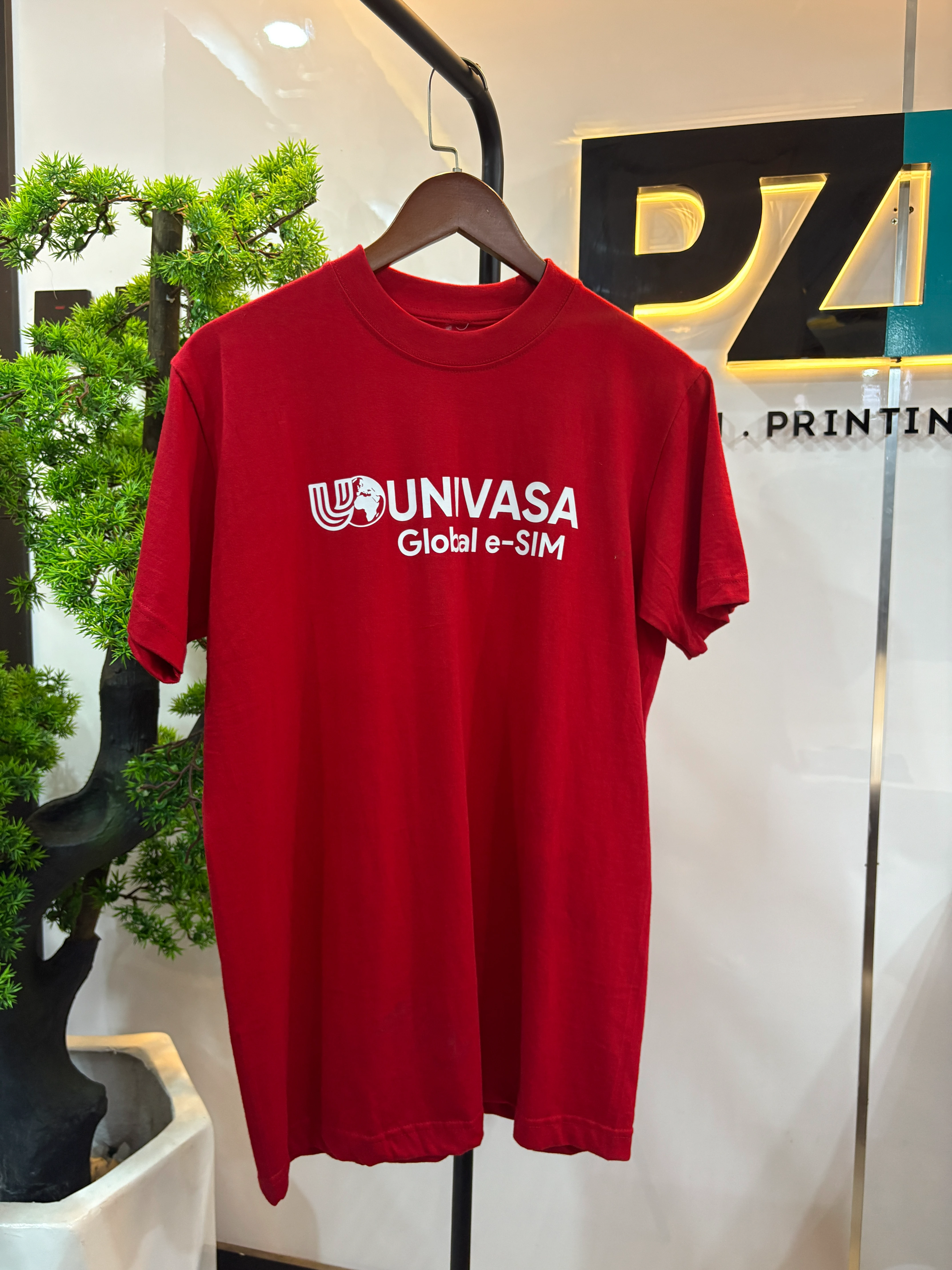 custom high quality personalized company logo branded on red short sleeve tshirt printing in lagos nigeria