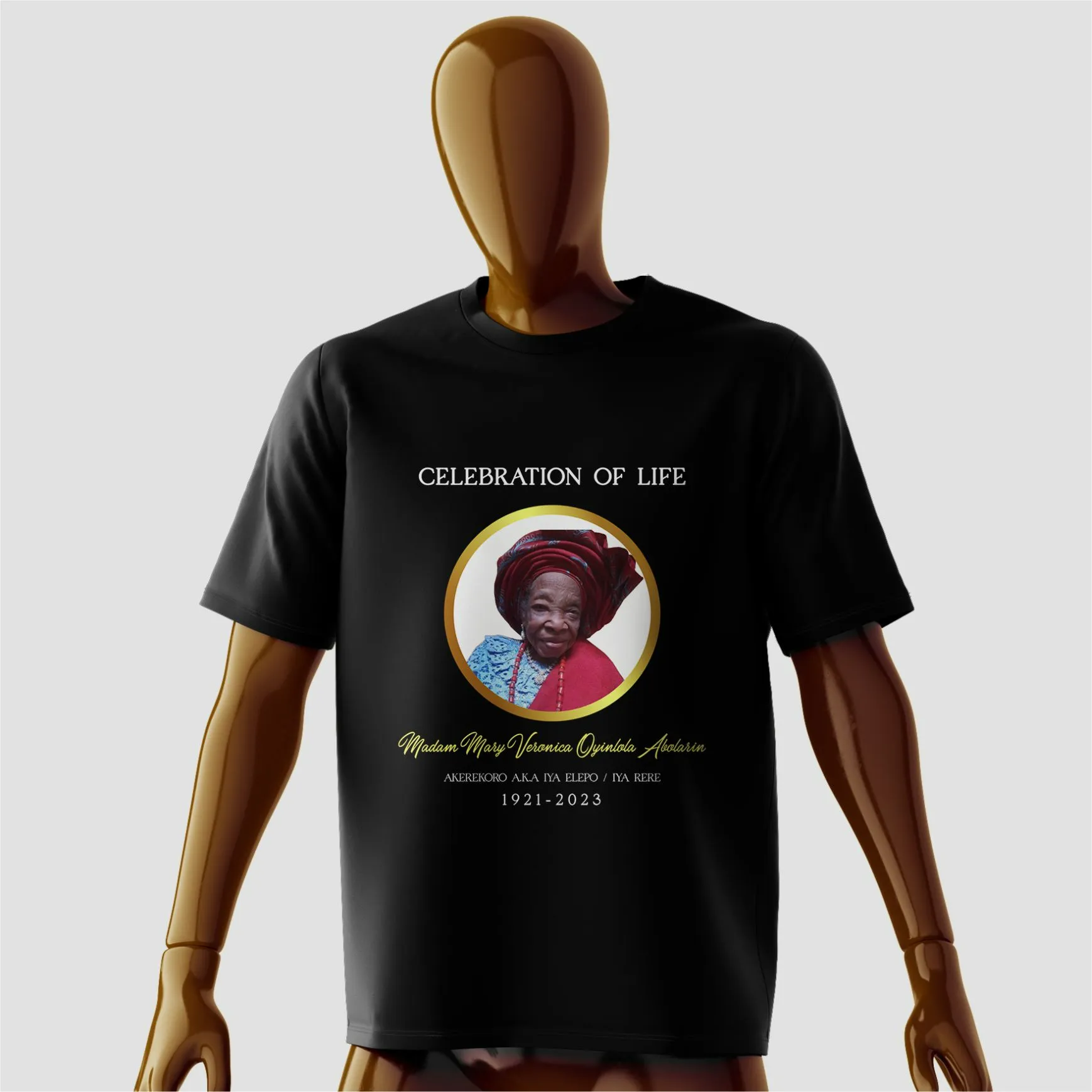 High top best quality customized branded custom funeral/burial t-shirt design and printing in Lagos, Abuja, Nigeria, Africa.