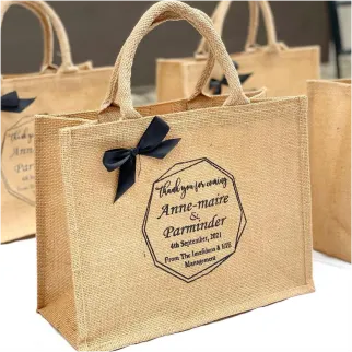 customized wedding jute bags high quality wedding souvenir gift items jute bag printing in lagos nigeria
