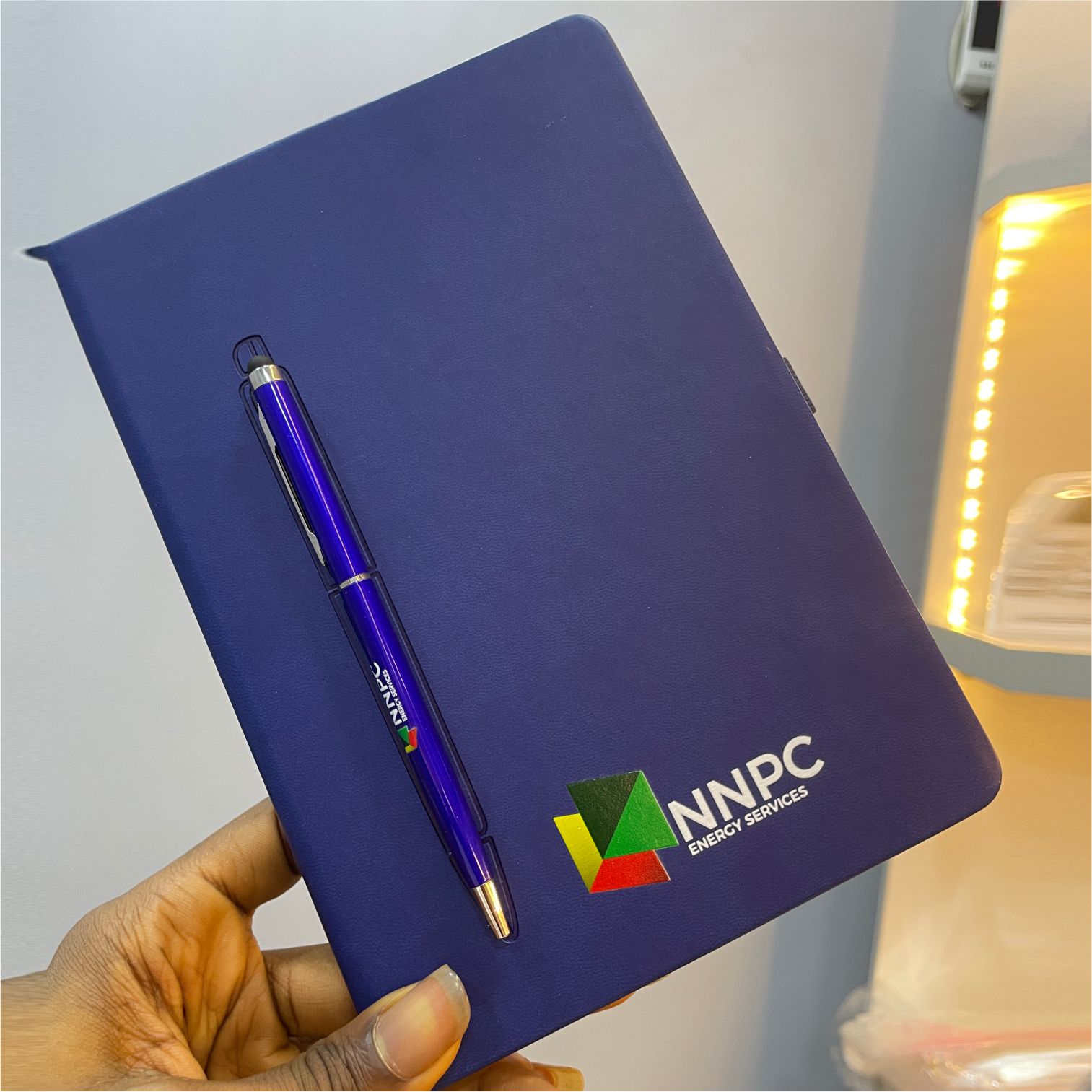 Customized high top quality custom branded office magnetic pen hold journal design and printing in Lagos, Abuja, Nigeria, Africa