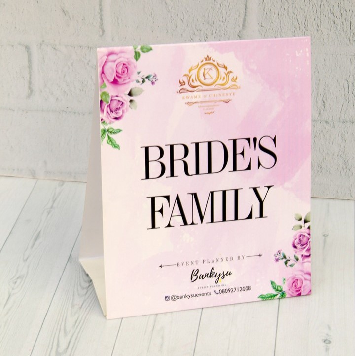 wedding table stand marriage party table tag tent cards design and printing in lagos nigeria