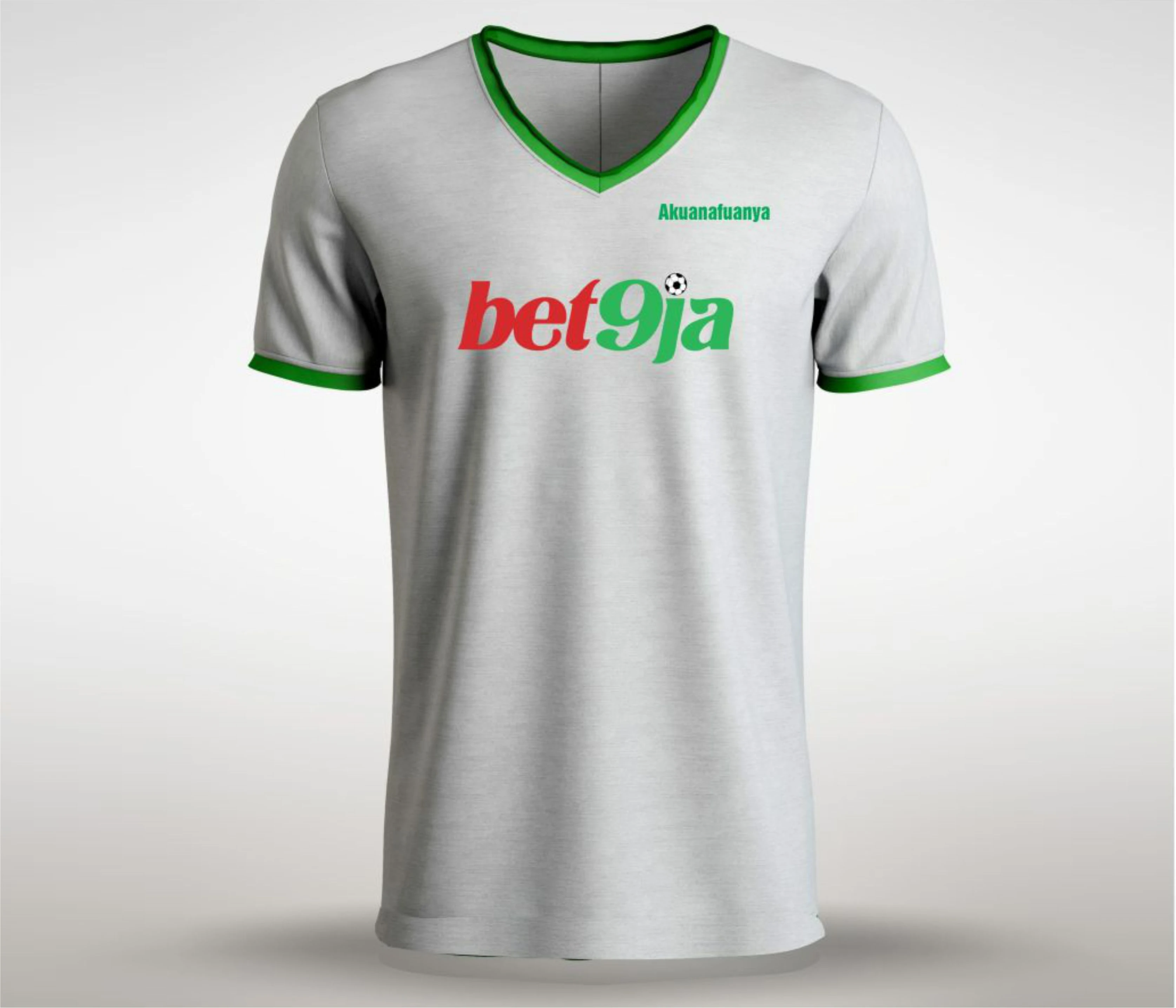 custom bet9ja white quality short sleeve v-neck t-shirt branded with  logo design and prints in lagos nigeria
