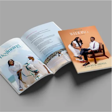 High best top quality customized branded custom premium retractable corporate wedding program of event brochure design and printing
                                                        in Lagos, Abuja, Nigeria, Africa.