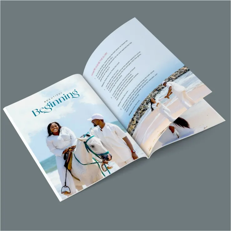 Customized high top quality custom branded retractable fashionable wedding/marriage event pamphlet brochure program design and printing in Lagos, Abuja, Nigeria, Africa